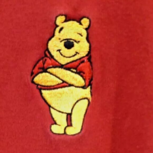 Winnie the Pooh Tank Top Size XL Disney Store Red Embroidery Sleeveless - Picture 2 of 7